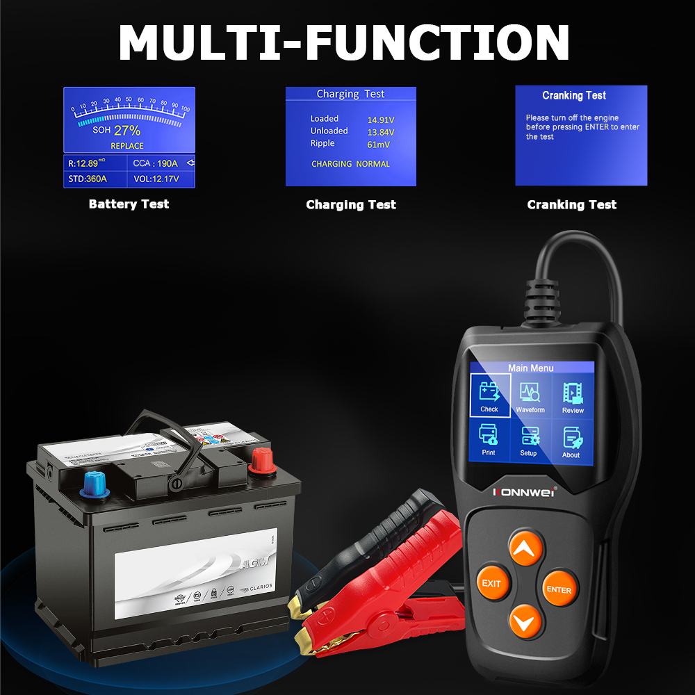 KONNWEI KW600 Professional Car - Battery Load Tester review and price