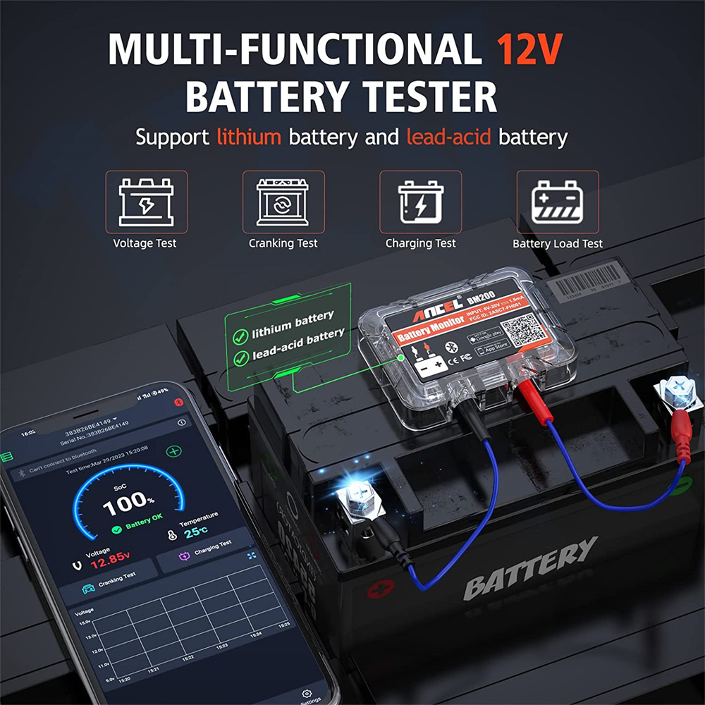 12V Car Battery Tester Bluetoo - Battery Load Tester review and price