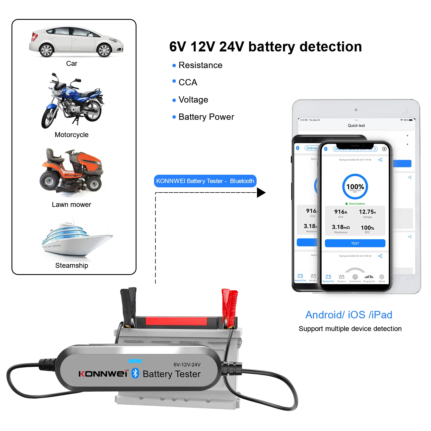 2026 KONNWEI BK200 Bluetooth 5 - Battery Load Tester review and price